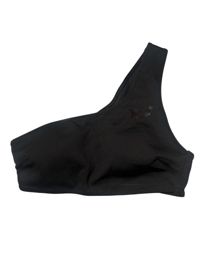 Victorias Secret One Shoulder Padded Bikini Top In Smooth Black W/Vs Logo New!